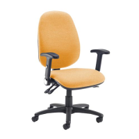 Jota extra high back operator chair with folding arms - Solano Yellow