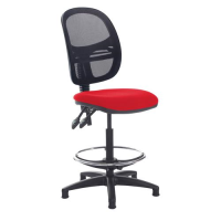 Jota mesh back draughtsmans chair with no arms - Belize Red