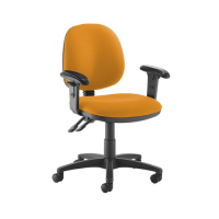 Jota medium back PCB operators chair with adjustable arms - Solano Yellow