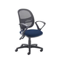 Jota Mesh medium back operators chair with fixed arms - Costa Blue