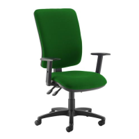 Senza extra high back operator chair with adjustable arms - Lombok Green