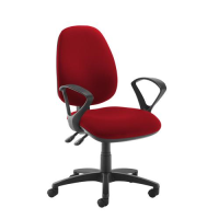 Jota high back operator chair with fixed arms - Panama Red