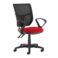 Altino 2 lever high mesh back operators chair with fixed arms - red