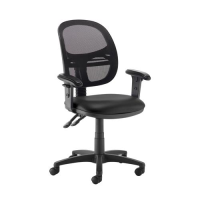 Jota Mesh medium back operators chair with adjustable arms - Nero Black vinyl