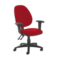 Jota high back PCB operator chair with adjustable arms - Panama Red