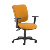 Senza high back operator chair with adjustable arms - Solano Yellow