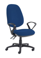 Jota extra high back operator chair with fixed arms - Curacao Blue