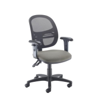 Jota Mesh medium back operators chair with adjustable arms - Slip Grey