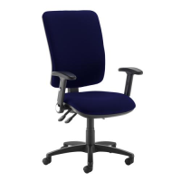 Senza extra high back operator chair with folding arms - Ocean Blue