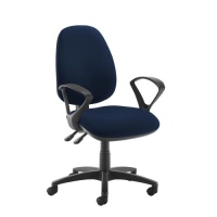 Jota high back operator chair with fixed arms - Costa Blue