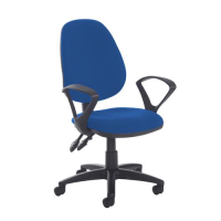 Jota high back PCB operator chair with fixed arms - Scuba Blue