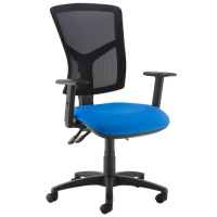 Senza high mesh back operator chair with adjustable arms - blue