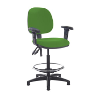 Jota draughtsmans chair with adjustable arms - Lombok Green