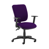 Senza high back operator chair with adjustable arms - Tarot Purple