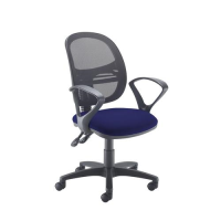 Jota Mesh medium back operators chair with fixed arms - Ocean Blue