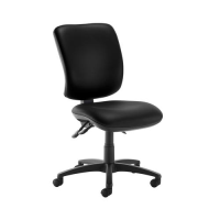 Senza high back operator chair with no arms - Nero Black vinyl