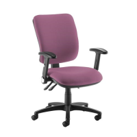 Senza high back operator chair with folding arms - Bridgetown Purple