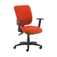 Senza high back operator chair with adjustable arms - Tortuga Orange