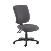 Senza high back operator chair with no arms - Blizzard Grey