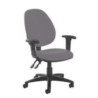 Jota high back PCB operator chair with adjustable arms - Blizzard Grey
