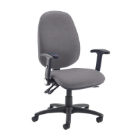 Jota extra high back operator chair with folding arms - Blizzard Grey