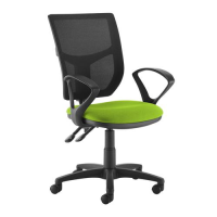Altino 2 lever high mesh back operators chair with fixed arms - green