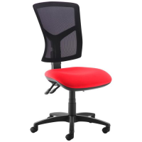 Senza high mesh back operator chair with no arms - red