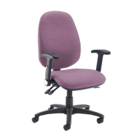 Jota extra high back operator chair with folding arms - Bridgetown Purple