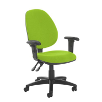 Jota high back PCB operator chair with adjustable arms - Madura Green