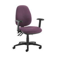 Jota high back operator chair with folding arms - Bridgetown Purple