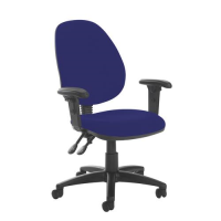 Jota high back PCB operator chair with adjustable arms - Ocean Blue