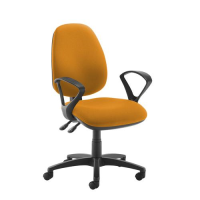 Jota high back operator chair with fixed arms - Solano Yellow