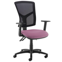 Senza high mesh back operator chair with adjustable arms - Bridgetown Purple