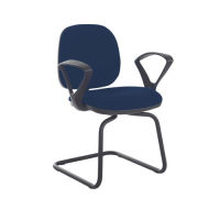Jota fabric visitors chair with fixed arms - Costa Blue