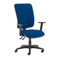 Senza extra high back operator chair with adjustable arms - Curacao Blue