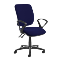 Senza high back operator chair with fixed arms - Ocean Blue