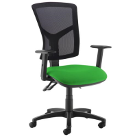 Senza high mesh back operator chair with adjustable arms - Lombok Green