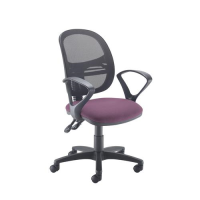 Jota Mesh medium back operators chair with fixed arms - Bridgetown Purple