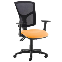Senza high mesh back operator chair with adjustable arms - Solano Yellow