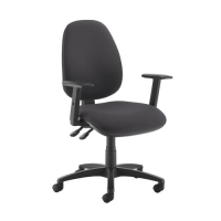 Jota high back operator chair with adjustable arms - Blizzard Grey