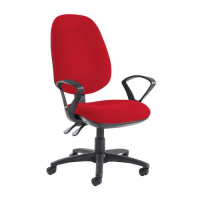 Jota extra high back operator chair with fixed arms - Belize Red
