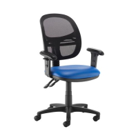 Jota Mesh medium back operators chair with adjustable arms - Ocean Blue vinyl