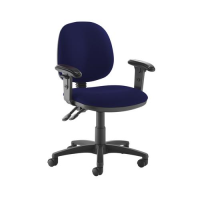 Jota medium back PCB operators chair with adjustable arms - Ocean Blue
