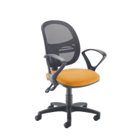 Jota Mesh medium back operators chair with fixed arms - Solano Yellow