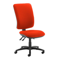 Senza extra high back operator chair with no arms - Tortuga Orange