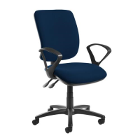 Senza high back operator chair with fixed arms - Costa Blue