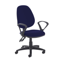Jota high back PCB operator chair with fixed arms - Ocean Blue