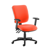 Senza high back operator chair with folding arms - Tortuga Orange