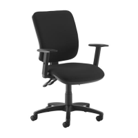 Senza high back operator chair with adjustable arms - black