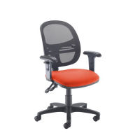 Jota Mesh medium back operators chair with adjustable arms - Tortuga Orange